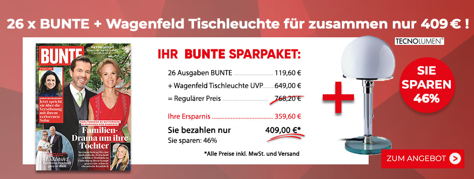 BUNTE - 26 Ausgaben + Wagenfeld Tischleuchte