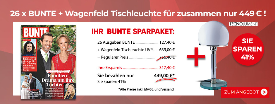 BUNTE - 26 Ausgaben + Wagenfeld Tischleuchte