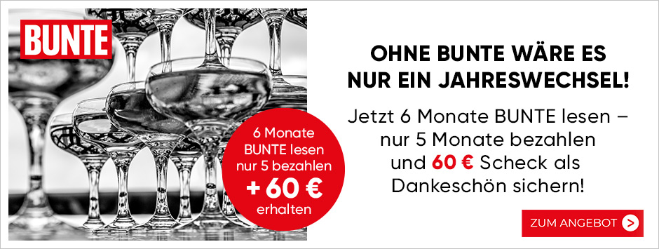 BUNTE - 6 Monate lesen - nur 5 bezahlen + 60 Euro Scheck