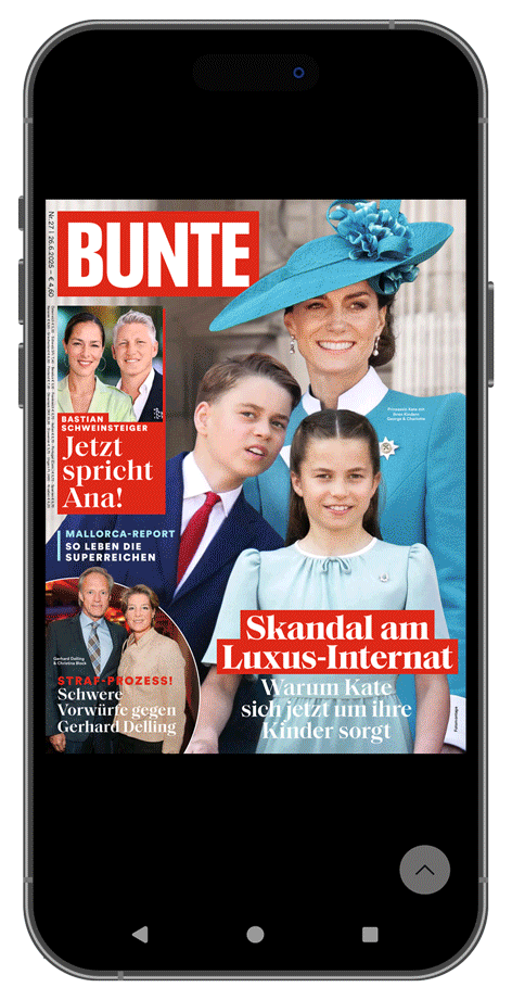 Ein GIF zeigt verschiedene Ansichten der BUNTE App